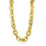 Remuuly Plastic Chain Necklace Hip Hop Rapper Chunky Big Fake Necklace Halloween Accessory(Gold,39 Inches)