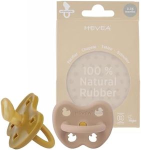 HEVEA Natural Rubber Pacifier Orthodontic 3-36 Months Two-Pack - Golden Honey & Tan Beige