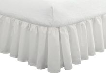 FRESH IDEAS Ideas Bedding Ruffled Bed Skirt, Classic 14” Drop Length, Gathered Styling, Twin, White FRE30114WHIT01