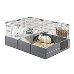 Ferplast Modular Cage for Rabbits and Guinea Pigs MULTIPLA, Small Pet Cage, with Accessories, black