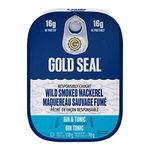 Gold Seal Wild Smoked Mackerel Gin & Tonic (Flavoured) - 110 Grams, 12 Count - Canned Fish - Hot Smoked - High in Protein - Source of Omega-3s - Gluten Free - Kosher - Wild Caught - Responsibly Caught