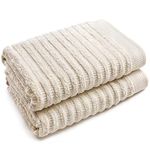 Softerry Pure Organic Cotton Bath Towel Set - 100% Soft Cotton - Extra Absorbent and Durable - 500 GSM Quick Dry - Luxury Hotel & Spa Quality - Fade Resistant - Eco Friendly (Natural, Set of 2 Bath)