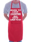 Print4U Love Liverpool Hate Man Utd Football BBQ Cooking Funny Novelty Apron Red