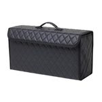 JVCV® PU Leather Car Trunk Boot Organizer Bag Box, With Lid Anti Slip Car Accessories Organizer, Foldable, Waterproof Storage Box for Car, Suv, Sedan, Truck, Minivan (Large - PU Leather).