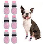 BEAUTYZOO Dog Socks to Prevent Licking for Hardwood Floors - Socks for Small Medium Large Dogs - Double Side Grips Traction Control Non Skid Anti Slip Socks for Puppy Doggie Senior Dog, Paw Protector