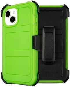 Shockproof for iPhone 13 Case with Belt Clip Holster iPhone 13 Case with Kickstand, Covers for iPhone 13Case Heavy Duty, Rugged Full-Body, 2 Layers of Sturdy, Phone Case for iPhone13 Cover(Green)