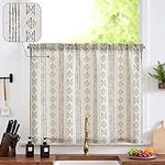 jinchan Boho Kitchen Curtain Linen 