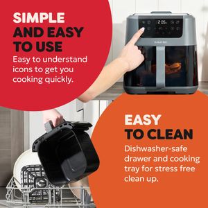 Instant Pot Vortex Compact Air Fryer 5L – Truffle Grey, 4-in-1, Non-Stick, Family Size