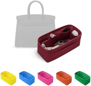 KINGS IN BAG Purse Organizer Insert for Birkin 40, Lightweight & Soft Satin Organizer Insert with Pockets for Woman Bags, Ideal for Travel, Shopping, and Daily Use, Multicolor Options(Rouge H, BK 40)
