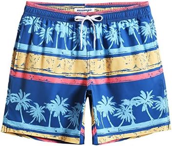 maamgic Mens 7" Stretch Swim Trunks Quick Dry Mesh Lining Swimwear Bathing Suits Blue Ccco Coconut Medium