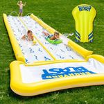 BACKYARD BLAST - 30' Waterslide with Bumpers and Splash Zone, 1 Inflatable Rider and Electric Pump - Easy to Setup - Extra Thick to Prevent Rips & Tears