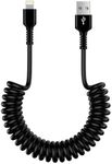Coiled Lightning Cable, [MFi Certified] 6FT/1.8M Apple Carplay Cable Lead, Retractable USB A to iPhone Charger Cable for Car Short Fast Charging Cord for iPhone 14 Pro/14 Plus/14/13/12/11/X/XS/XR/8