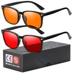 Okany Blue Light Blocking Glasses for Gaming & Sleep, Dual Lens Amber Day & Red Night Glasses, Block 99% Blue Light, ESports Computer Glasses for Men Women