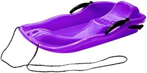 Oshhni Flexible Snowboard Toboggan Steerable Weight Capacity with Pull Rope Brakes Master Sledge Sleigh Slider for Outdoor Winter, 86x40x15cm