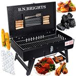 B.N.Brights Big Size Heavy Weight Briefcase & Picnic Metal Grill Charcoal Foldable Barbeque Grill Set Tandoor for Home with 8 Skewers, Grill, Glove, Tong & Free CHARCOAL PACKET(Black,1 Year Warranty)Grill Barbecue/Barbecue/Outdoor and Indoor Barbecue/Big Size Barbecue/Charcoal Barbecue/Barbecue Grill Set for Home/Barbecue Grill Set/Portable Barbecue/Picnic Barbecue/Best Barbecue for home/Barbecue for Business and Restaurant