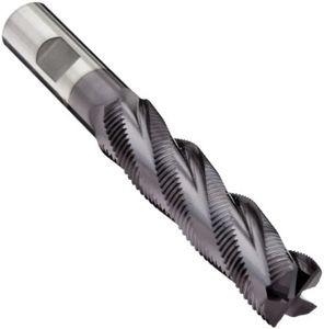 YG-1 E9A86TF High Speed Steel (HSS) Square Nose End Mill, Long Reach, Weldon Shank, TIALN Multilayer Finish, Roughing Cut, 30 Deg Helix, 4 Flutes, 4" Overall Length, 0.375" Cutting Diameter, 0.375" Shank Diameter