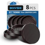 Ø 50mm Furniture Gripper，Non Slip Pads， Sofa Feet Pads，Thick Rubber Furniture Coaster，Heavy Duty Cushions，Prevent Scratches & Damage Hardwood Floor Bed，Chair Protectors, 8 Pcs Round Brown