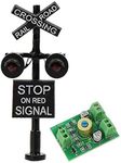 JTD1507RP 1 Set N Scale Railroad Train/Track Crossing Sign 2 Heads LED Made + Circuit Board Flasher-Flashing Red Train Stop on red Signal Lights Decoration and Party