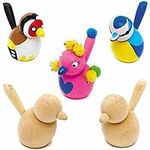 Baker Ross FC877 Wooden Birds - Pack of 6, Wood Models for Painting and Decorating, Kids Arts and Crafts Projects