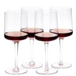 Navaris Clear Wine Glasses - Set of 4 - Transparent Wine Glasses with Stems - Stylish Design Glassware for Serving Wine, Cocktails, Dessert