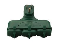 Woods 13270 3-Outlet Adapter for Outdoors Or Indoors (Green Color, Weatherproof)