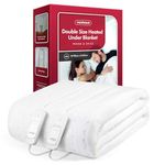 VonHaus Electric Blanket Double, Heated Mattress Topper for Double Bed, Heated Under Blanket Cover Sheet – Dual Controls, Corner Ties, 3 Heat Settings, Safety Shut Off, Machine Washable, 190 x 135cm
