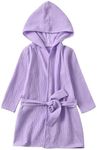 TADO MUSLIN Toddler Bathrobe, Cover-Up for Kids Soft and Breathable Organic Cotton Bathrobe for baby, Boy& Girl Hooded Towel, 2-4T, Purple Robes