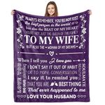 COZYCRIB Gifts for Wife Romantic Wife Gifts Mother's Day Birthday Gifts to My Wife Blanket Wedding Anniversary Christmas Valentine's Gifts for Wife(60x50 Inch)