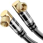 BlueRigger RG6 Coaxial Cable (3FT, 90° Angled to 90° Angled Connector Pin, Gold Plated, Triple Shielded) – Digital Audio Video Coax Cable Cord for HDTV, CATV, Modem, Satellite Receivers