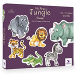 TOYKRAFTT 2 Piece Puzzles for Kids Age of 2-3 Years| Educational Toys My First Jungle Animal| Jigsaw Puzzles