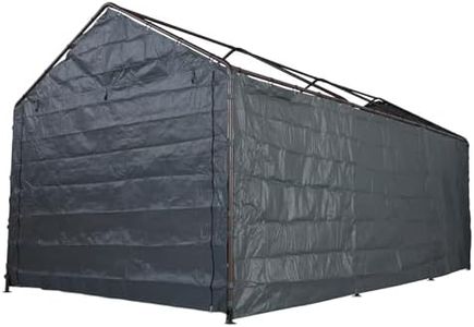 Abba Patio Carport Replacement Sidewall Tarp for 10×20, 8 Legs Carport Frame Tent Garage, Dark Grey(Top and Frame Not Included)