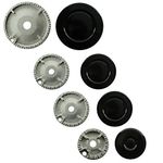 Spares2go Gas Burner Crown & Flame Cap for Tricity Bendix Oven Cooker Hob (Small, 2 Medium & Large)