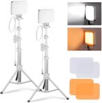 NEEWER Basics LED Video Light Panel Lighting Kit 2 Pack with Tripod Stand & Filter for Studio Photography Live Streaming Recording, Bi Color Dimmable Portable, 3200K-5600K CRI 95 750lux White, BP66
