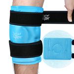 Relief Expert Knee Ice Pack for Injuries Reusable Gel Cold Pack Knee Wrap Around Knee with Cold Compression, Instant Knee Pain Relief for Swelling, Bruises, Surgery Recovery - Soft Plush Lining