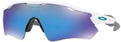 Oakley Men's Oo9208 Radar Ev Path Rectangular Sunglasses, Polished White Grey/Prizm Sapphire, 38 mm