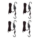 XhuangTech Kayak and Canoe Bow and Stern Tie Downs Strap 1/4" Grow Light Heavy Duty Adjustable Rope Hanger 4PACK