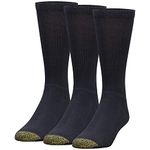 Gold Toe Men's Uptown Crew Socks, 3-pairs casual socks, Black, L UK