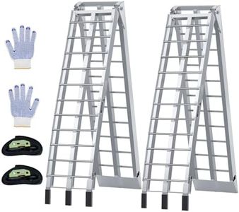 KROAK KROAK Aluminum Loading Ramps 1700 Lbs, 7.5ft 2Pcs Folding Powerspots Ramps for Pickup Trucks Bed, Trailers Ramp with Load Straps for Motorcycles, ATV/UTV, Lawn mowers,Tractors, 90"L x 12"W, 2Pcs