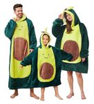 BRAFFWNE Oversized Wearable Blanket Hoodie, Long Sherpa Fleece Hooded Blanket for Adult Women Men and Children, Avocado, Kids