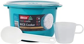 Decor Rice Cooker with Rice Paddle and Measuring Cup, Teal, 2.75 Litre Capacity