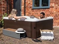 MSpa Whirlpool Portable 2024 Tribeca | F-TR062W - New Model | 6 People | No High Current | 120 Air Nozzles - Year-Round Use | Wood Look | App | UV-C + Ozone Cleaning | 40°C | Outdoor Indoor Pool