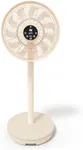 AITC AI Smart Pedestal Fan, Gesture Control, 120° Oscillation, 80ft Airflow, DC Motor, Quiet, Adjustable Height, 12 Speeds, 3 Modes, 9H Timer – Portable Fan Ideal for Living Room (Large)