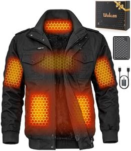 Wulcea Men Heated Jacket Graphene Battery Pack Included 12v Sherpa Fleece Outdoor Work Research Construction Snowmobile Glamping Overlanding Extremely Cold Weather Balck Apparel Pants Vest Best Gifts