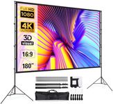 Projector Screen and Stand 180 Inch