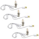 FUTIME Set of 4 Accessory Cord with One Led Light Bulb 6Ft Blow Mold Light Indoor String Lights, C7 Lamp with Spare Fuse for Halloween and Christmas Decorations, Craft Village House Decoration