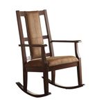 Acme Furniture 59378 Butsea Rocking Chair, Brown Fabric/Espresso