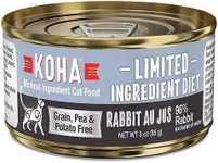 KOHA Limited Ingredient Diet Rabbit Pate for Cats - Single Meat Wet Cat Food for Sensitive Stomachs - Pate Cat Food with No Fillers - 3oz Pack of 24