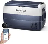 BODEGACOOLER 12 Volt Car Refrigerator,53 Quart Portable Truck Freezer,Electric Cooler Fridge WiFi APP Control,(50L) -4℉-68℉RV Refrigerator 12/24V DC and 100-240V AC for Travel,Camping,Road Trips,Van