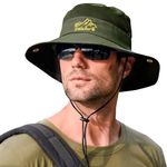 Electomania Head Caps for Men and Women，Breathable Mesh Sun Protection hat，Hand-Embroidered Round Cap，Hat for Outdoor Work, Camping, Fishing (in, Alpha, Free Size, Green)