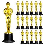 LOOPES 16pcs Gold Awards Trophies Trophy Statue Plastic Trophies for Kids Teens Adults Party Celebrations Award Ceremony Party Movie Night Sport Awards Champions League Appreciation Gift